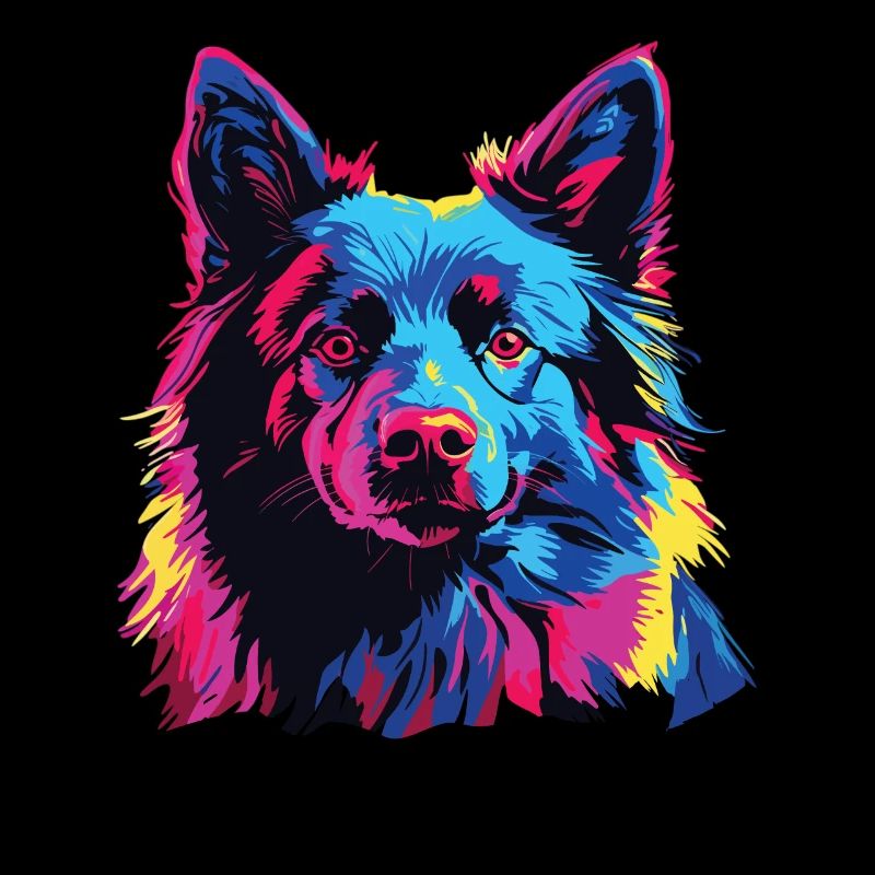 Aquarelle colorée Schipperke