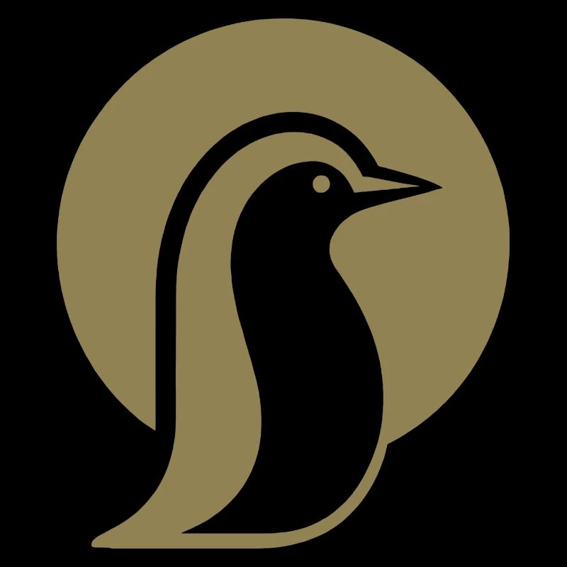 Silhouette pingouin au pôle Sud minimaliste