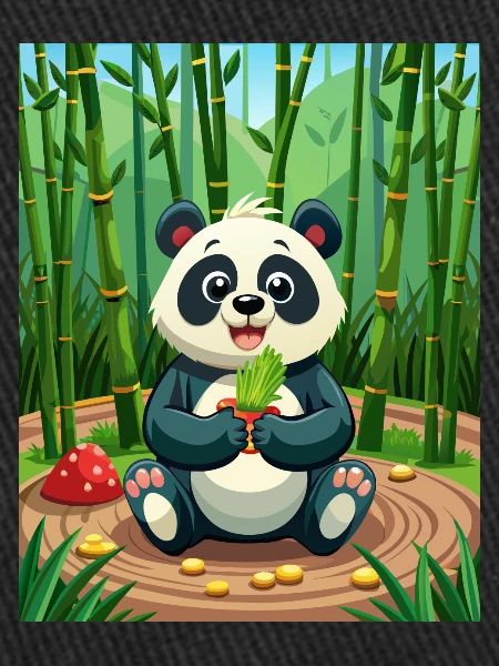 Panda mignon - Illustré