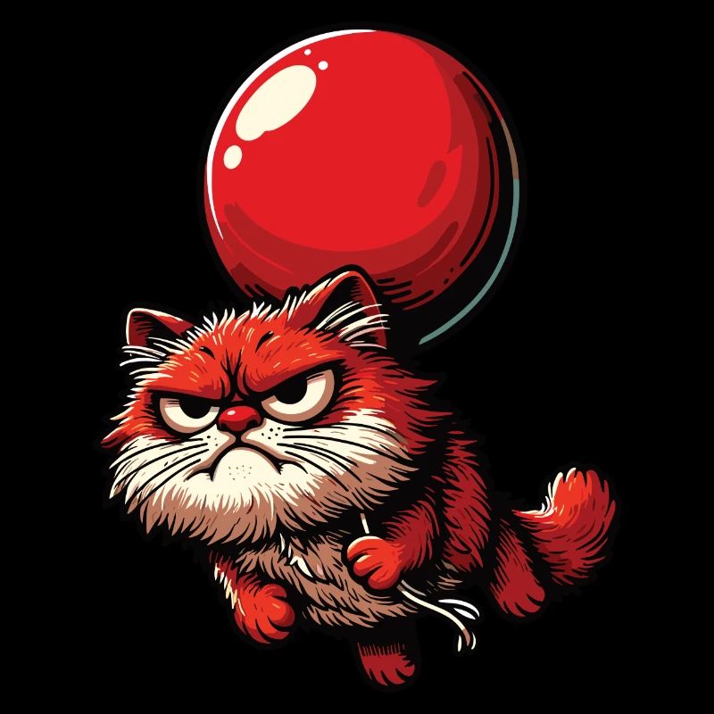 Katze mit Luftballon