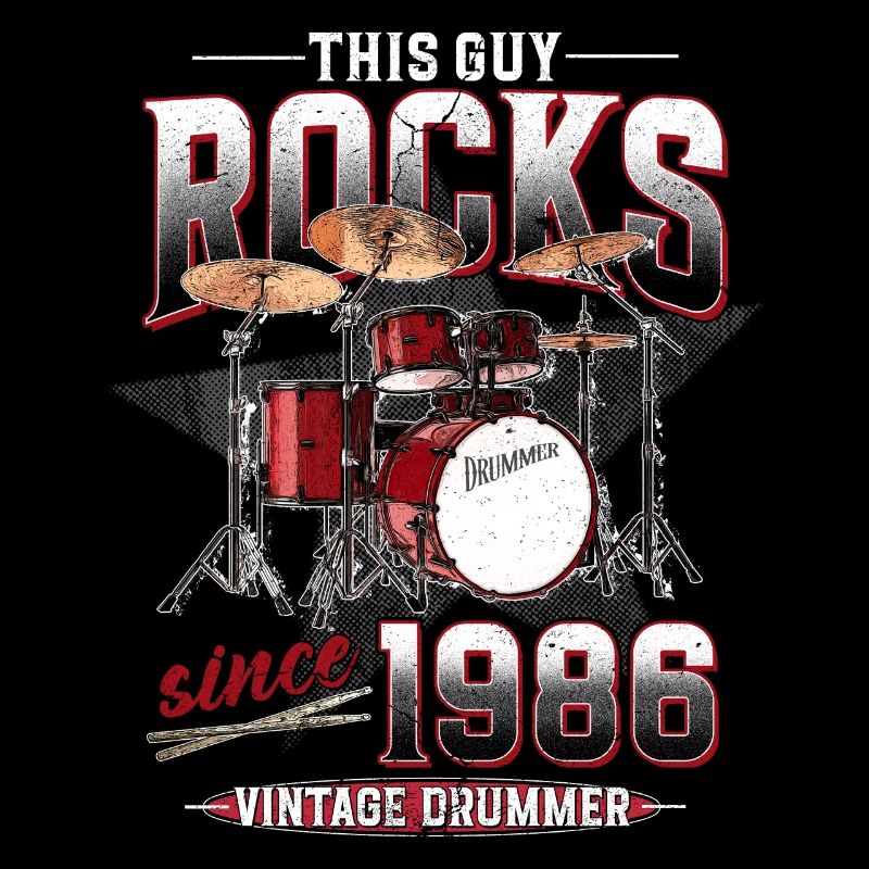 1986 Vintage Drum Drummer Birthday