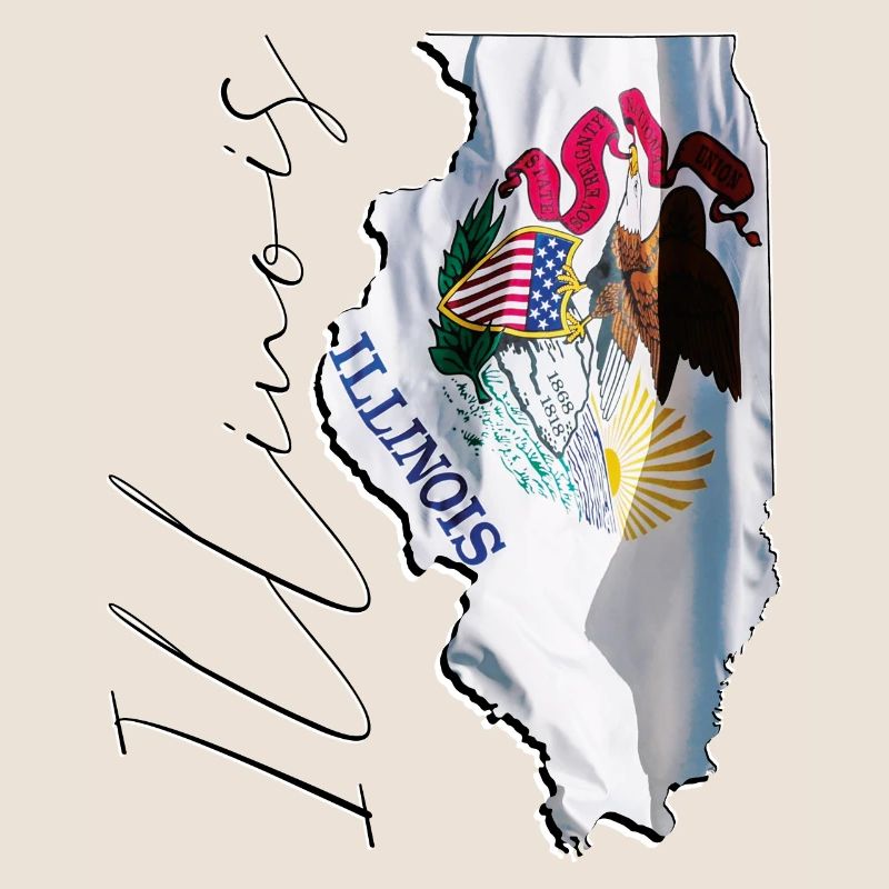Illinois (USA) | echte Flagge | Flag Map Script