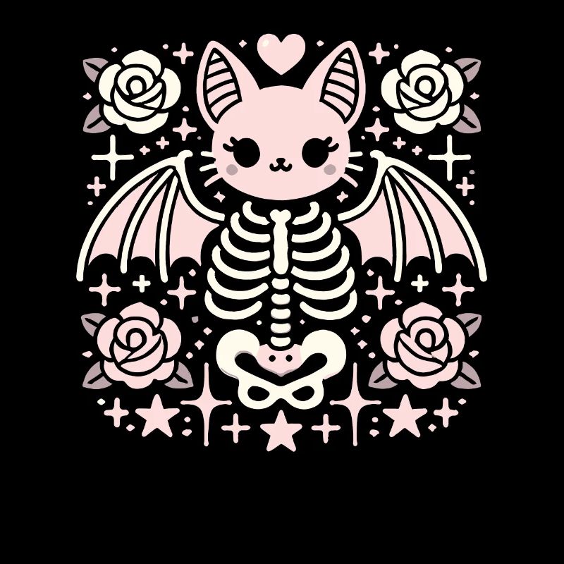 Kawaii Gothic Katze Pastellfarben Gothic Goth