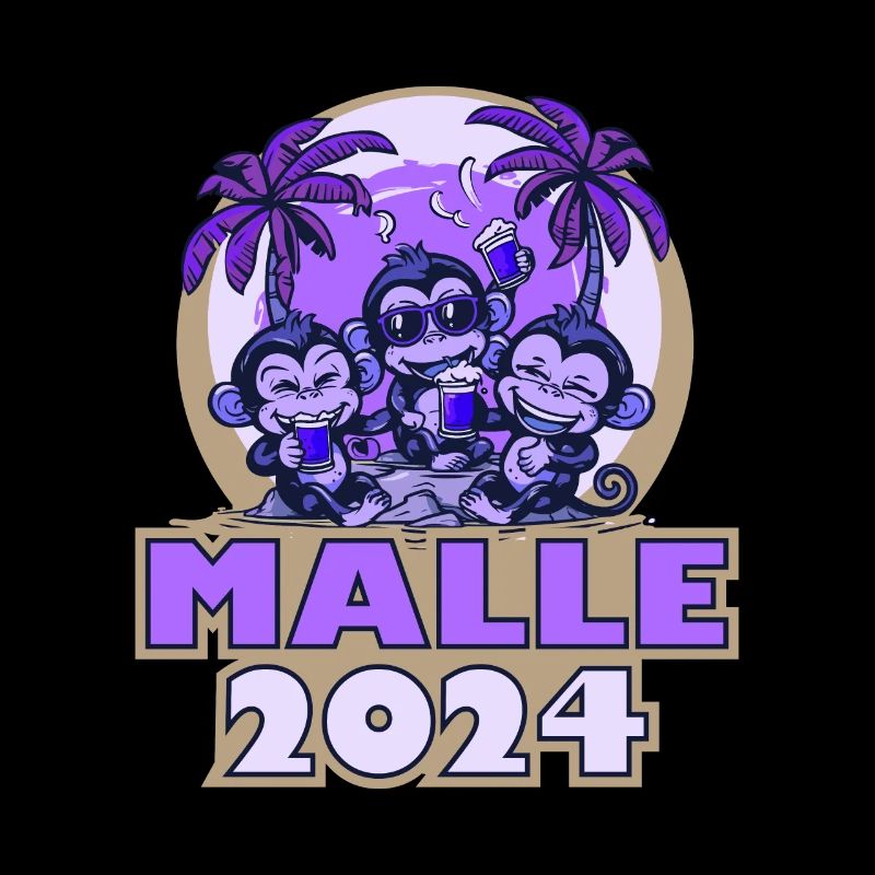 Malle 2024 Mallorca Spruch Affe Bier