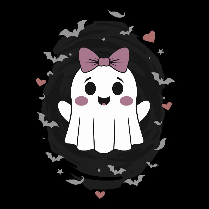 Fantôme mignon avec des chauves-souris