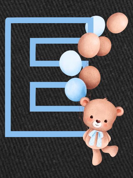 Blue Letter E Bear