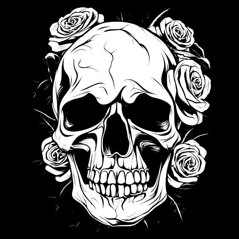 Skull Skull Roses Gothic Rose Goth