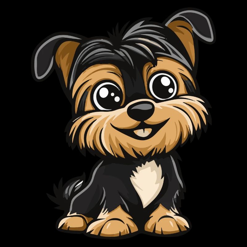 Yorkshire Terrier Hund Comic Baby