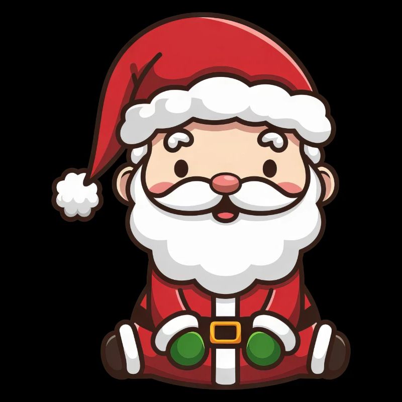 Mignon chibi Père Noël dessin animé Noël