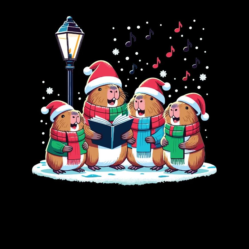 Noël festif Capybara d’hiver