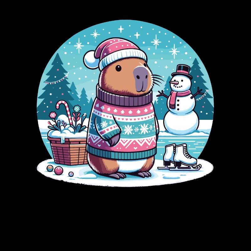 Festliches Winter Capybara Weihnachts