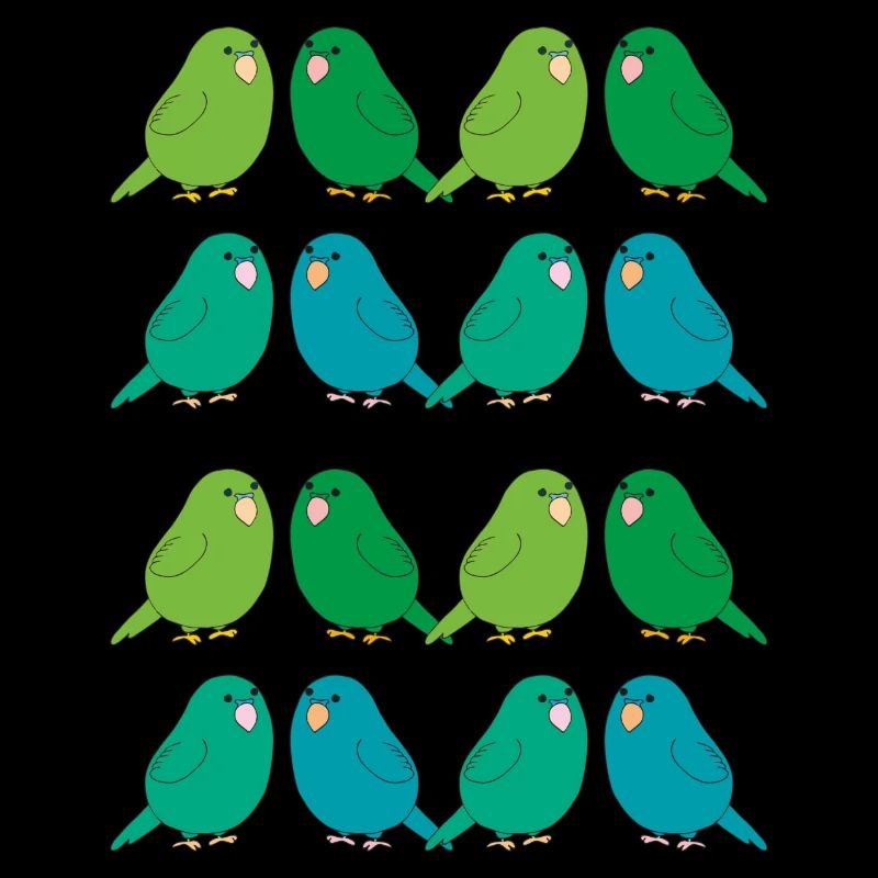 Groupe de perruches