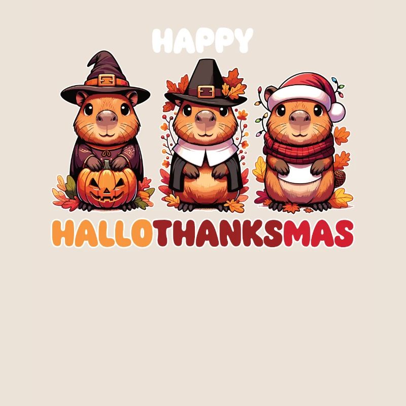 Joyeux Hallothanksmas Capybara Capybara de Noël