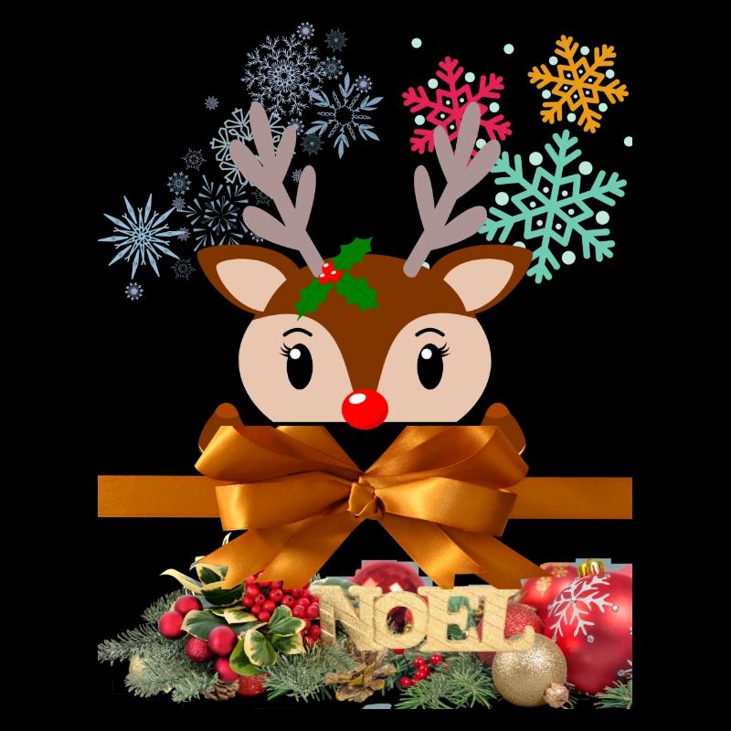 Renne de Noël enjoué