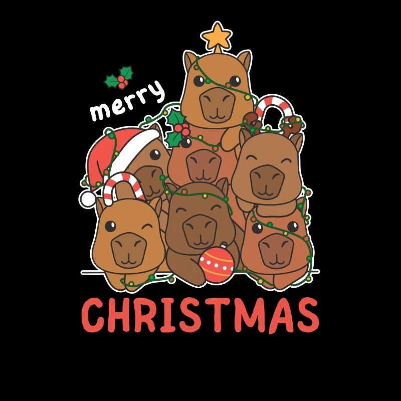 Sapin de Noël Capybara Joyeux Noël