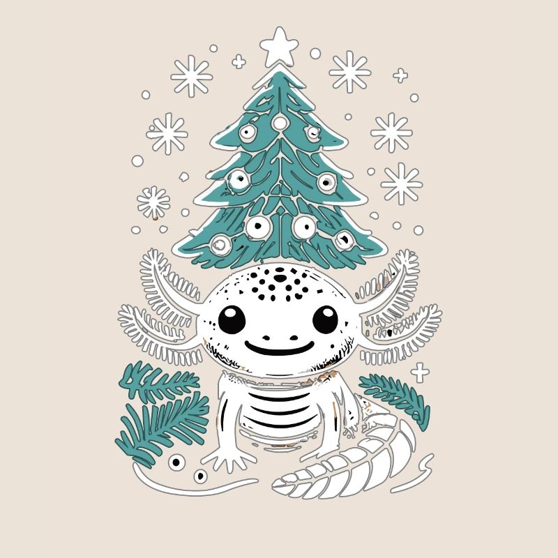 Axolotl Noël Mignon Axolotls Joyeux Noël