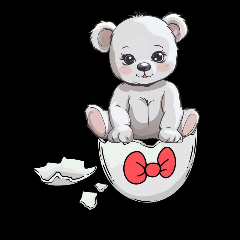 Teddy Bear Birth Baby Eggshell Hatch