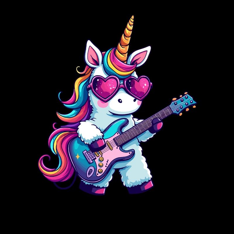 Licorne unique avec guitare et