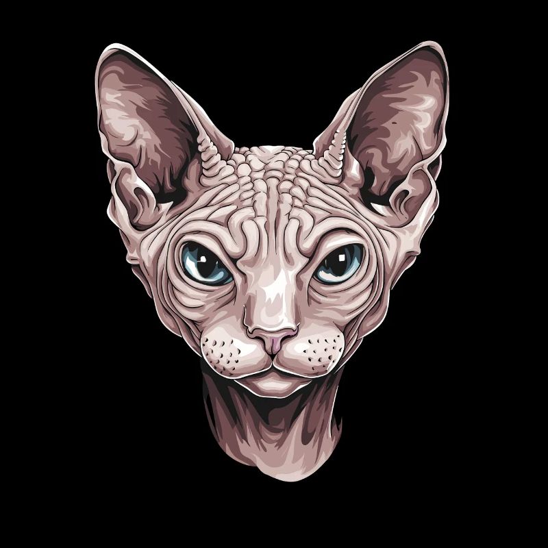 Fascinante œuvre d’art de portrait de chat Sphinx