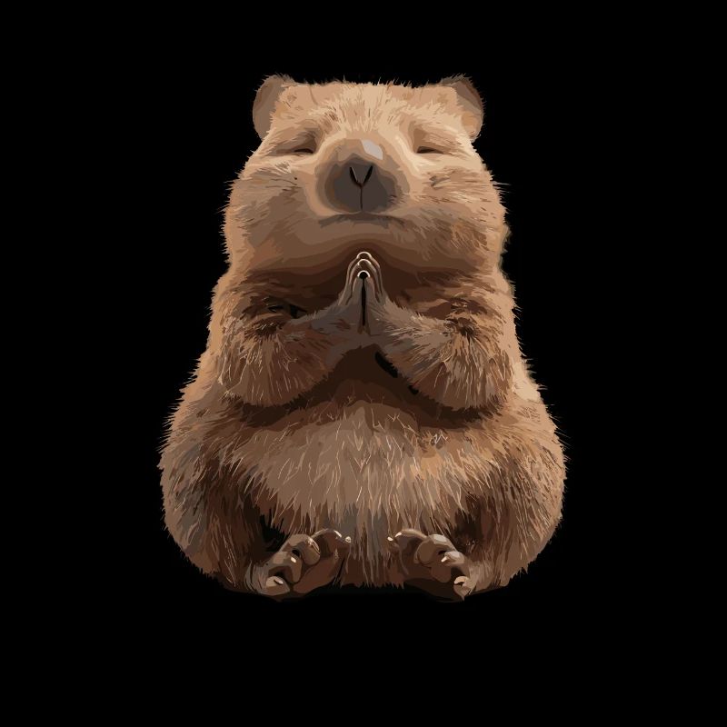 Wombat méditant détendu dans la pose de yoga