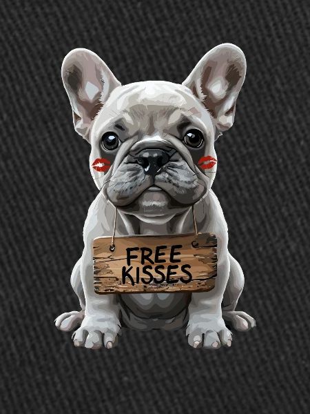 Mignon bouledogue français baisers gratuits