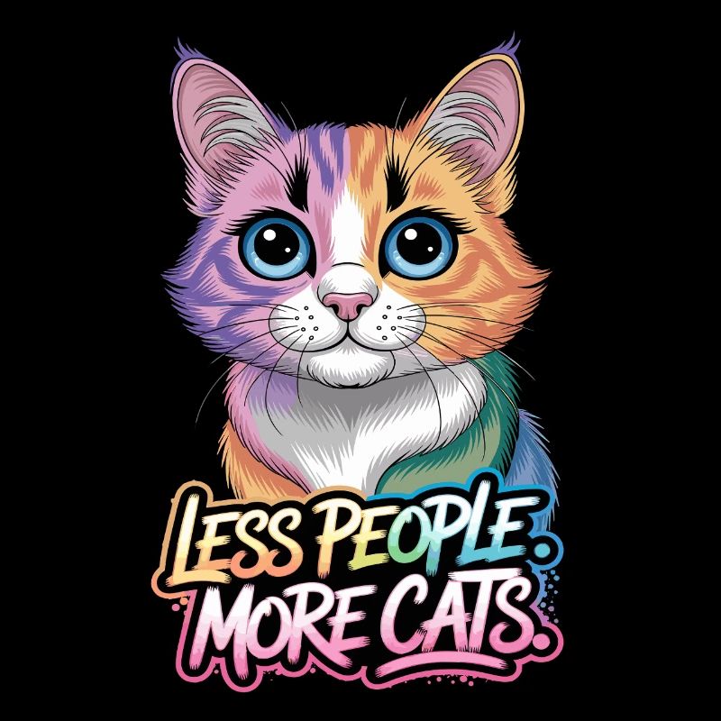 Moins de personnes Plus de chats Motif de chat coloré