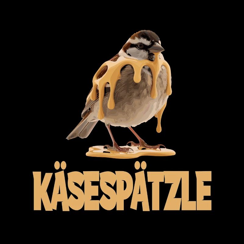 Käsespätzle Vogel Illustrative Humorous