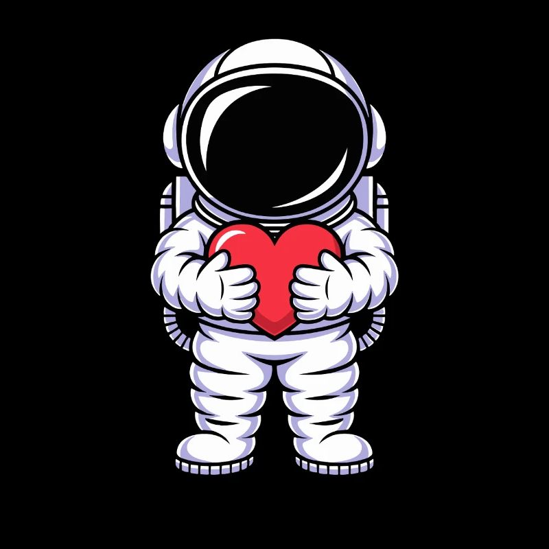 Astronaut Mit Herz Umarmung Liebe Universum