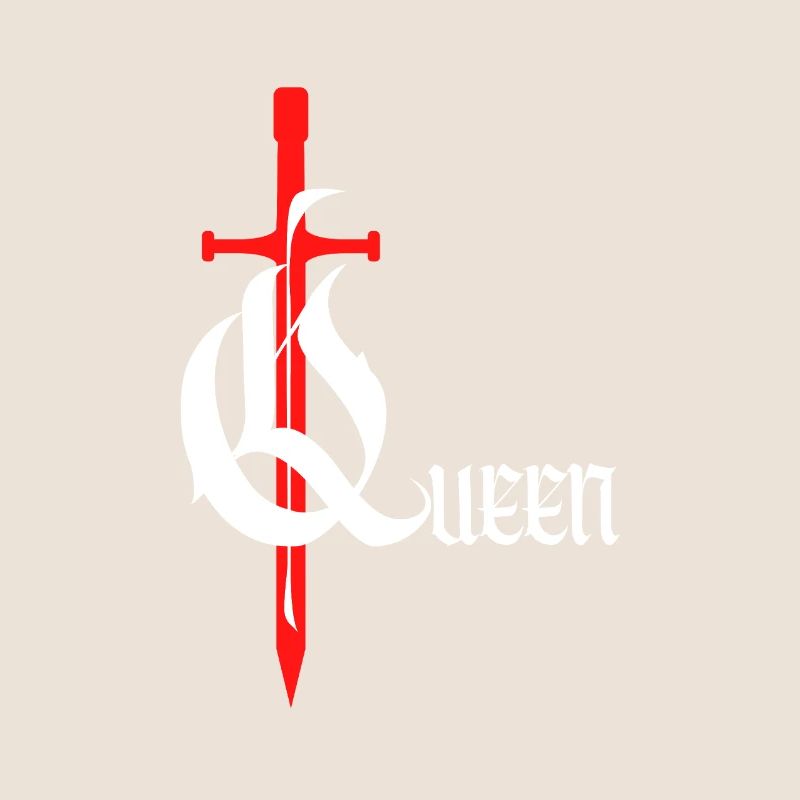 Gothique Queen Design avec épée avec texte blanc