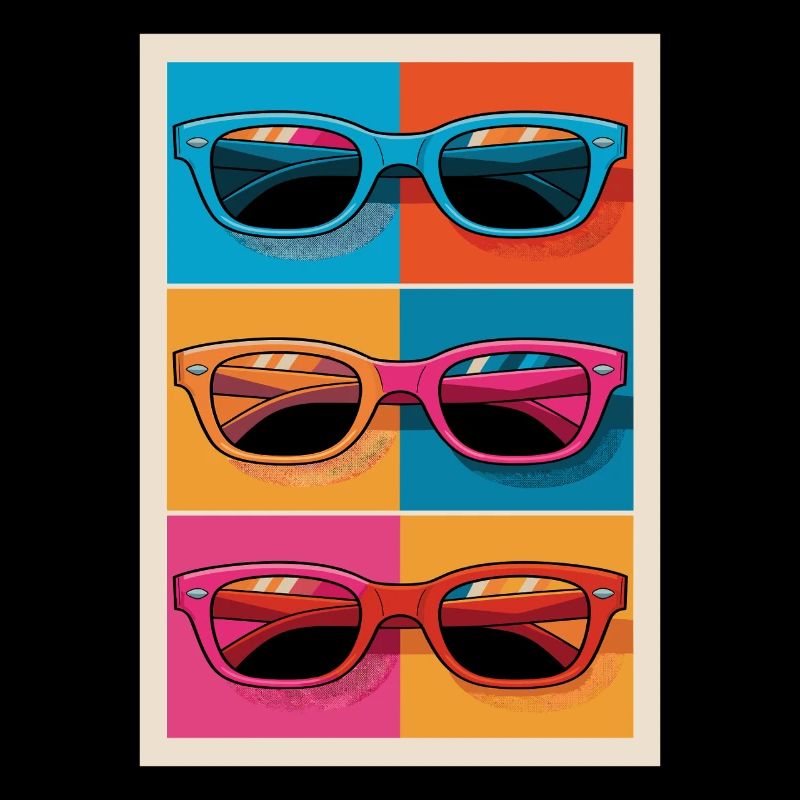 Bunte Sonnenbrillen Pop-Art Stil