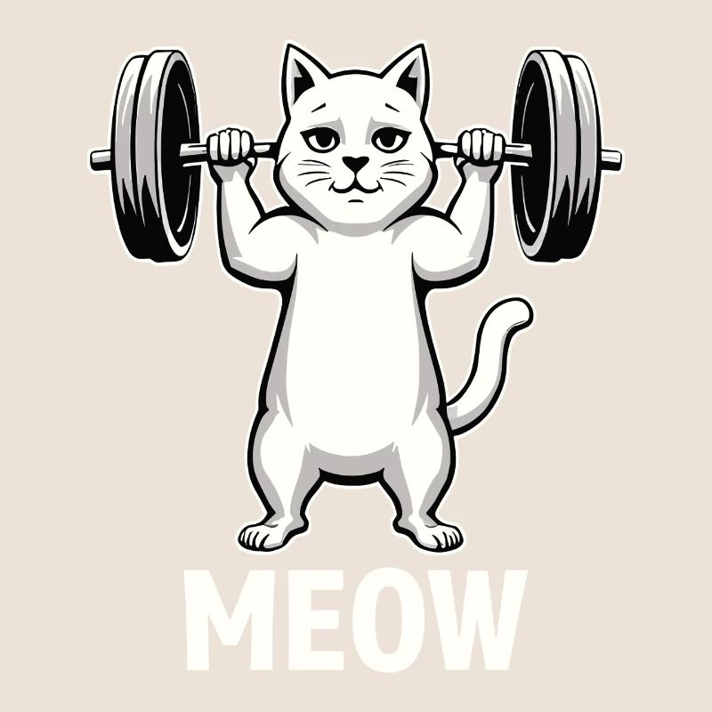 "Meow" - Strong cat during a workout