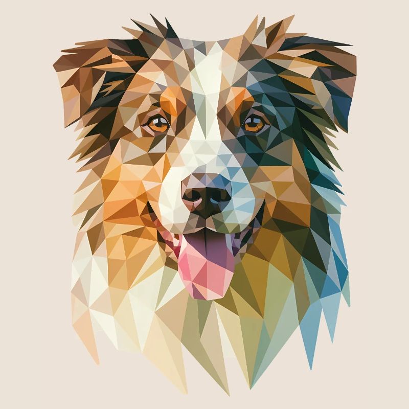 Australian Shepherd - Cooles Low Poly Logo
