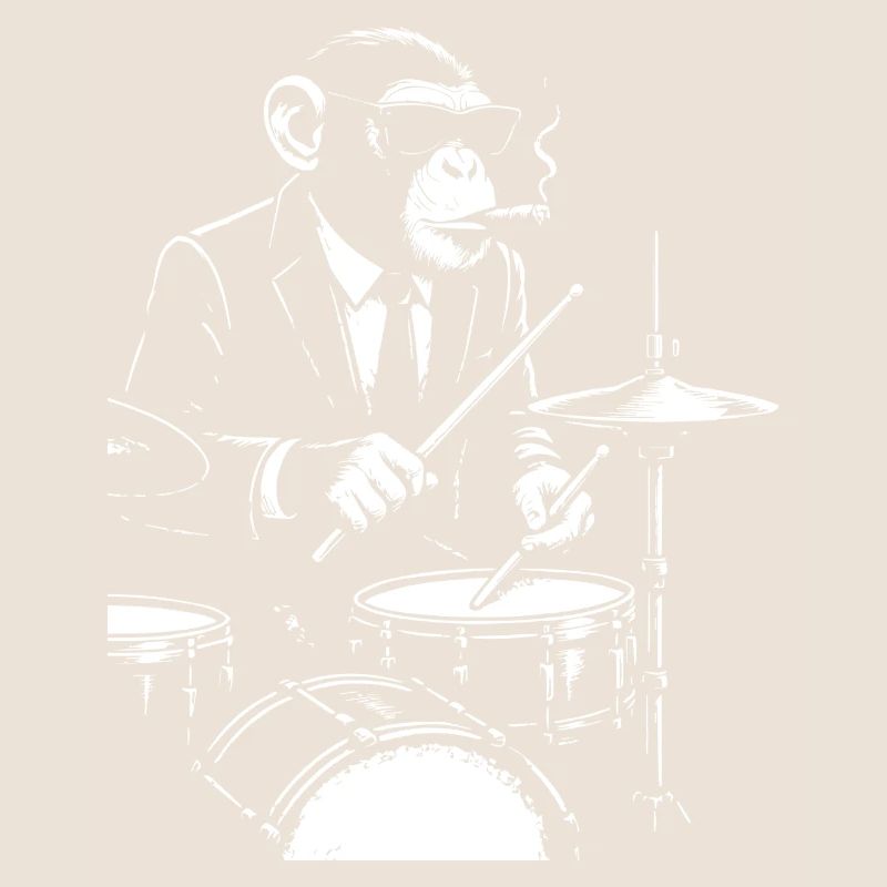 Jazz Monkey playing the Drums
