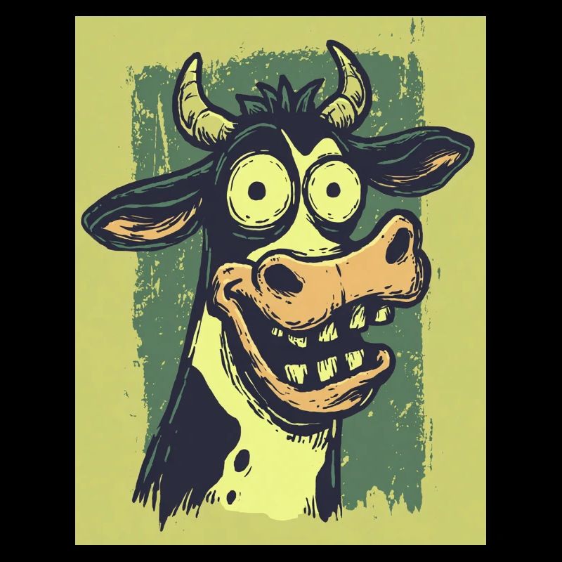 Caricatures grotesques de la vache