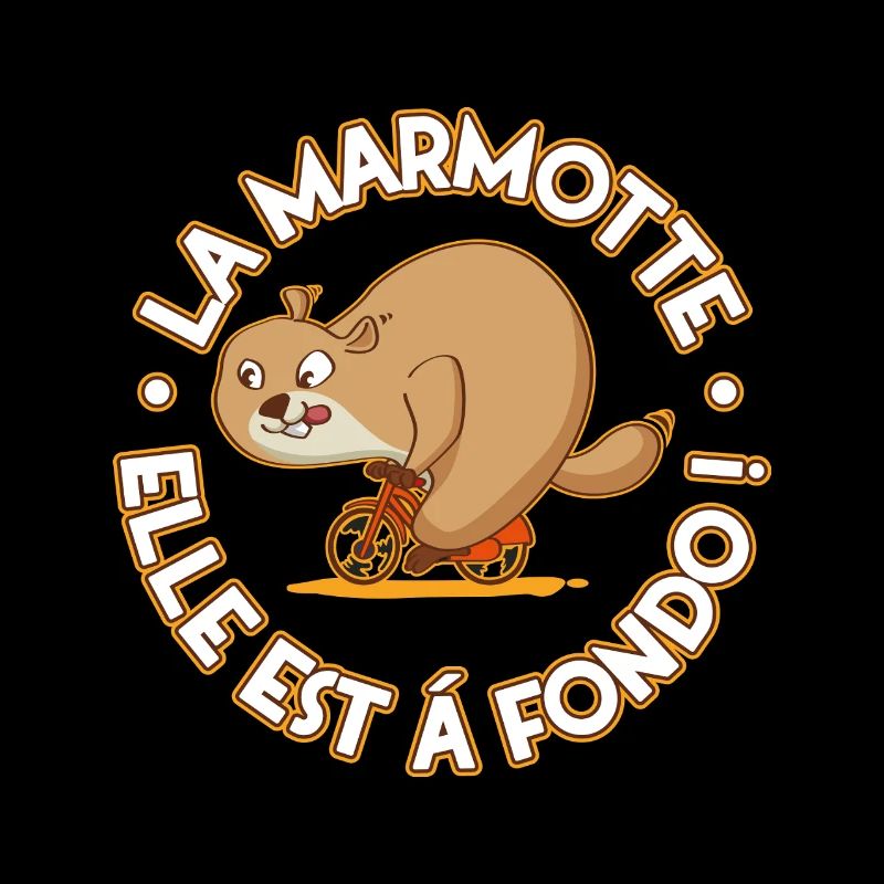Marmotte cycliste à fond