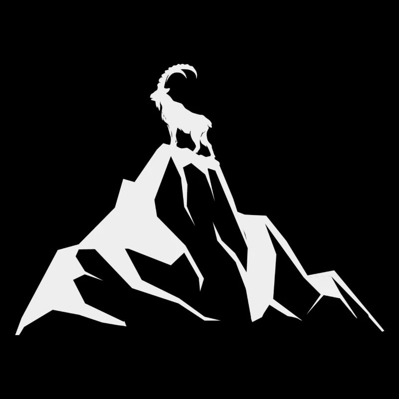 Steinbock am Berg - (B.w)