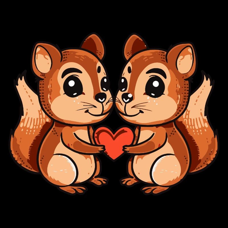 Squirrel Couple Heart