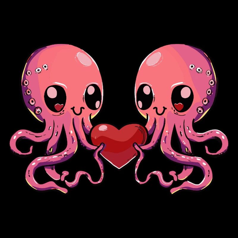 Octopus Couple Heart