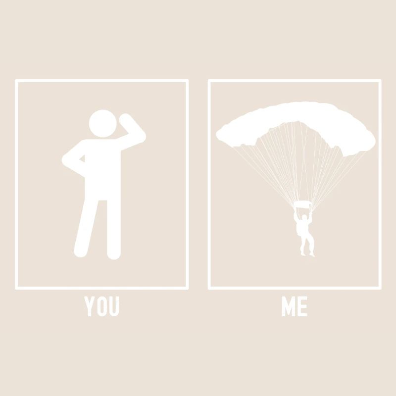 You - Me - Paragliding Front View Vector