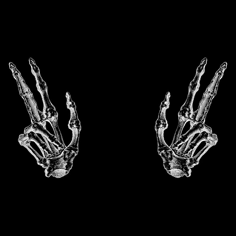 Skeleton Hand Peace