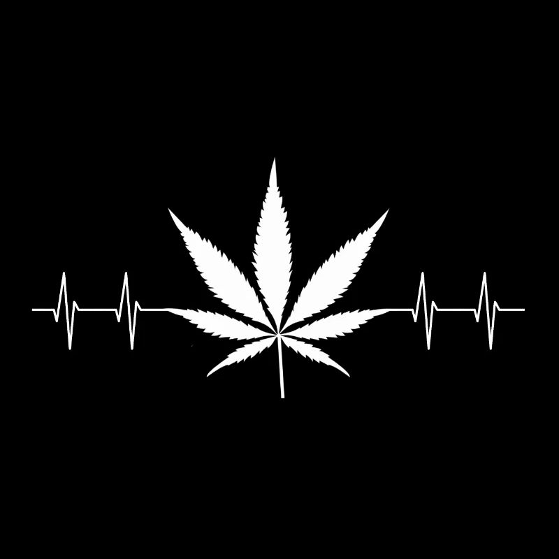 Gras Hanf Cannabisblatt kiffen Herzschlag EKG Puls
