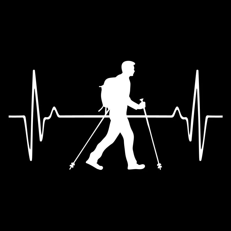 Nordic Walking Man Pulse Frequency