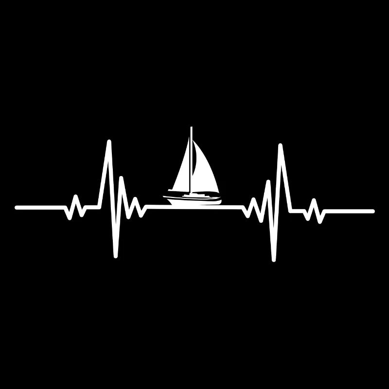 Herzschlag Segelboot schwarz