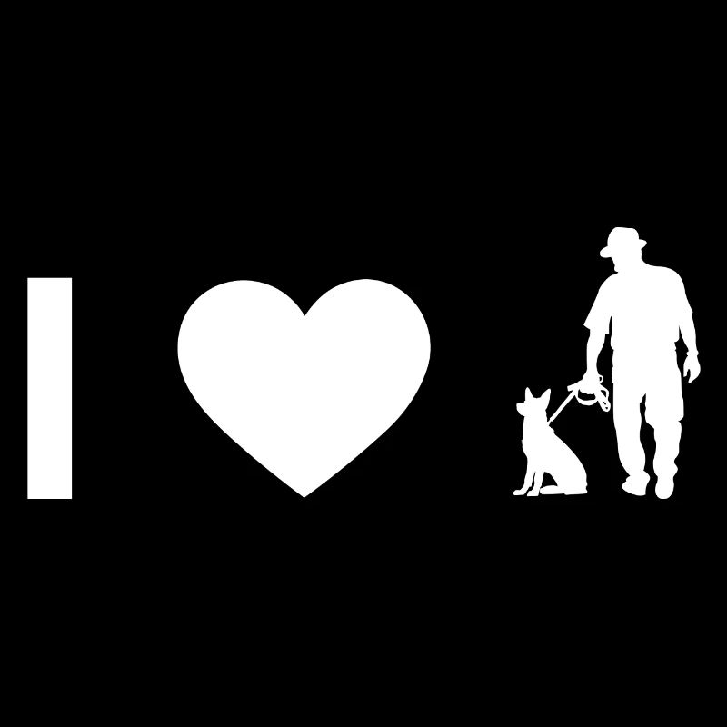 Ich Herz und Kerl mit Hund -