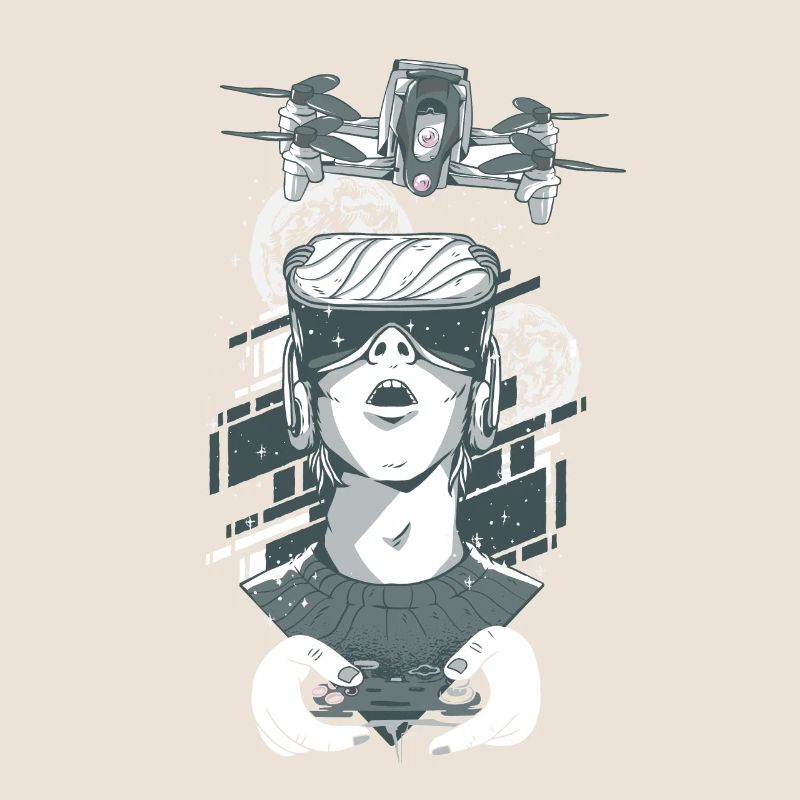 Drone operator, drone pilot with camera drone