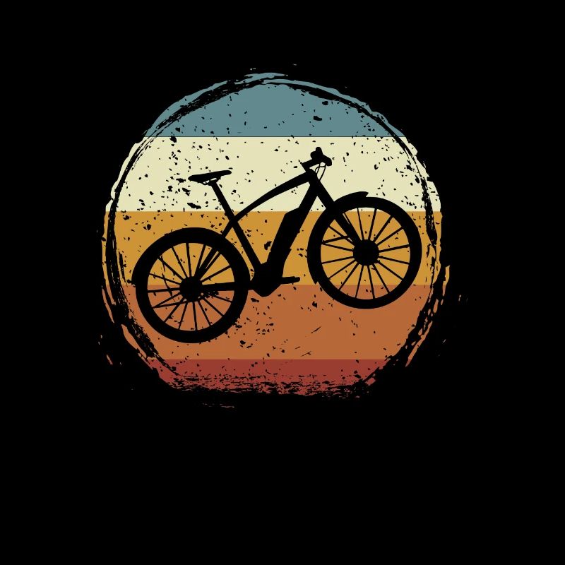 E-Bike, E-MTB, Retro Sunset E-Biker