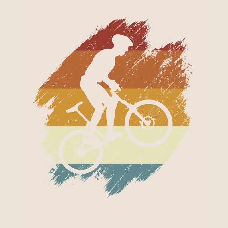 E-Bike, E-MTB, Retro Sunset E-Biker