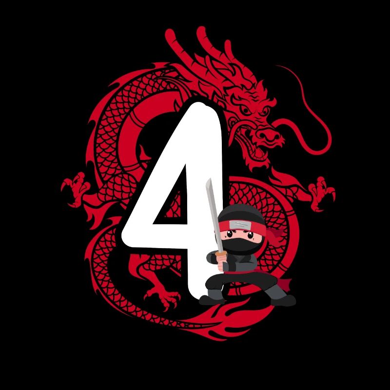 4th Birthday Boy 4 Years Ninja Dragon Costume