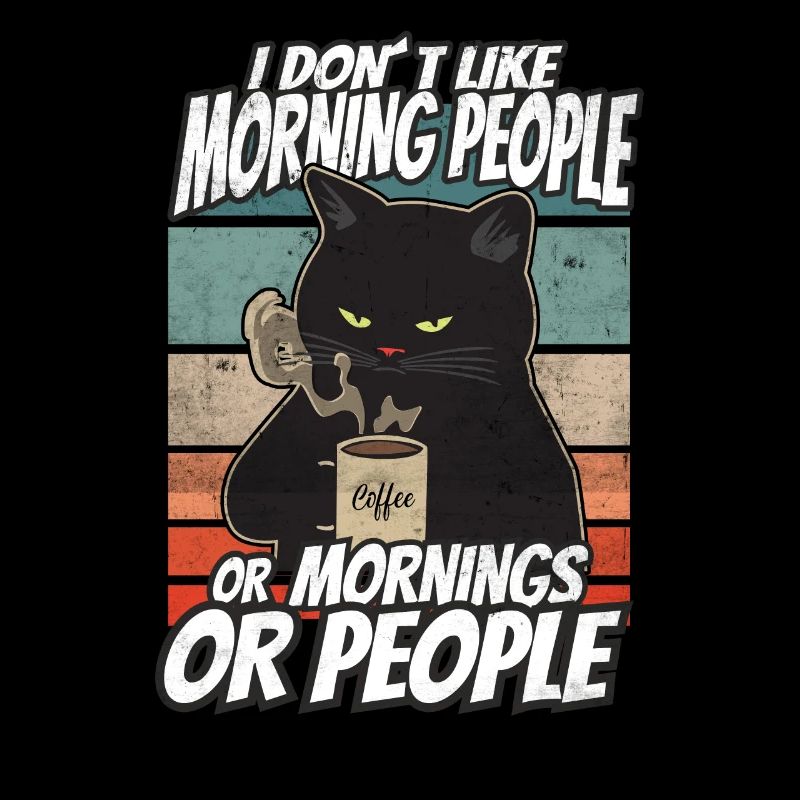 Je n’aime pas les gens du matin chat café chat
