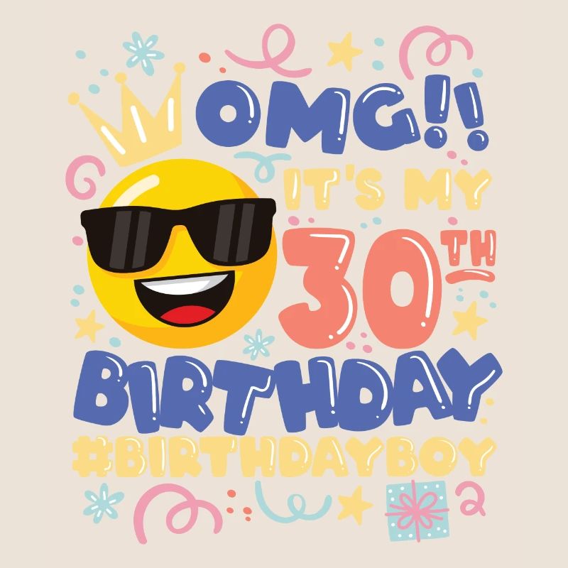 Omg! c’est mon 30e anniversaire Boy Emoticon